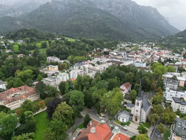 Photo of Bad Reichenhall spa town Bavaria Germany drone aerial view