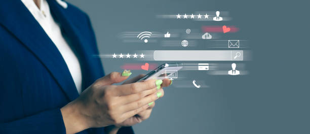istock Businesswoman useing a smartphone connect to online data information. technology IoT, internet of things concept. 1459294723