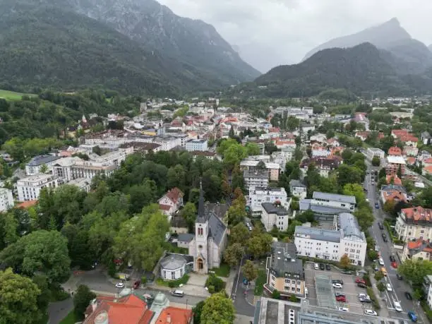 Photo of Bad Reichenhall spa town Bavaria Germany drone aerial view