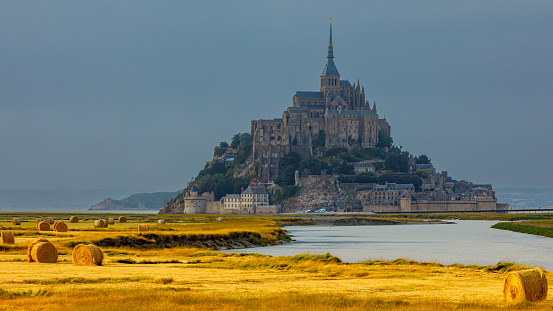 Mont Saint Michel, Normandy, France - July 26, 2018: The Mont Saint Michel in the Normandy France