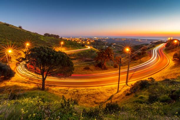 istock Empty road in the evening near the city 1459298896
