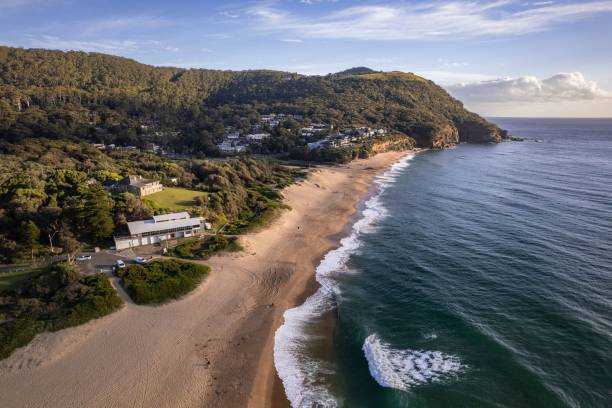 istock Drone shot over green Stanwell park beach on a sunny day 1459299998