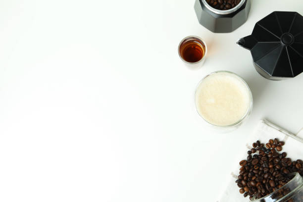 istock Concept of making Irish coffee on white background 1459300532