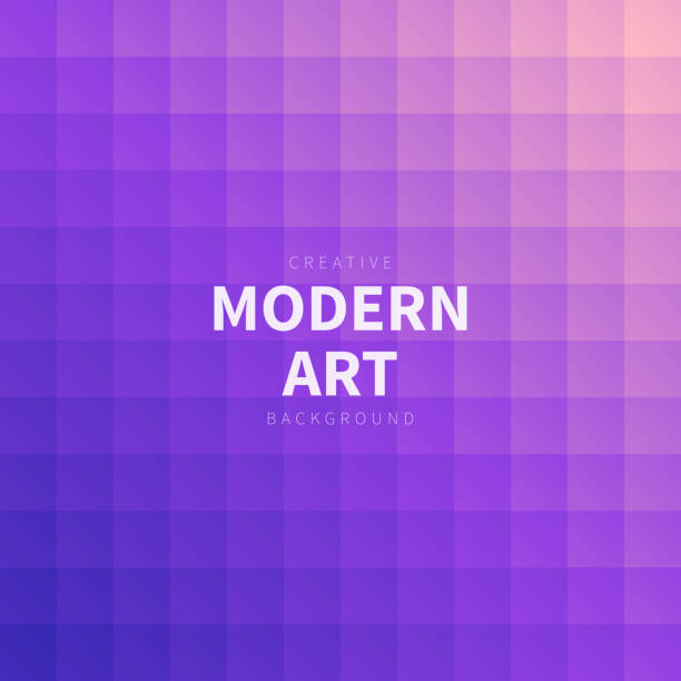 ilustrações de stock, clip art, desenhos animados e ícones de abstract geometric background - mosaic with squares and purple gradient - vibrant color checked backgrounds multi colored