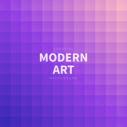 Modern and trendy background. Abstract geometric design with a mosaic of squares and beautiful color gradient. This illustration can be used for your design, with space for your text (colors used: Beige, Orange, Pink, Purple, Blue). Vector Illustration (EPS file, well layered and grouped), square format (1:1). Easy to edit, manipulate, resize or colorize. Vector and Jpeg file of different sizes.