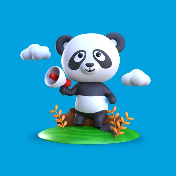 istock 3d rendering of a panda with a megaphone 1459302019