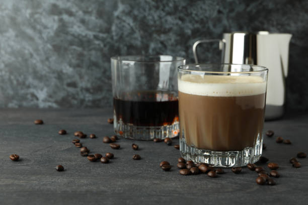istock Concept of making Irish coffee on dark wooden table 1459302913