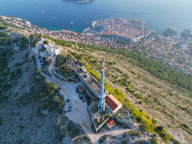 istock Telecoms tower Dubrovnik Croatia drone aerial view 1459304316