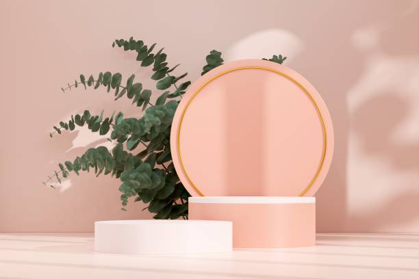 istock 3D illustration of empty space podium display for product, natural background 1459305820