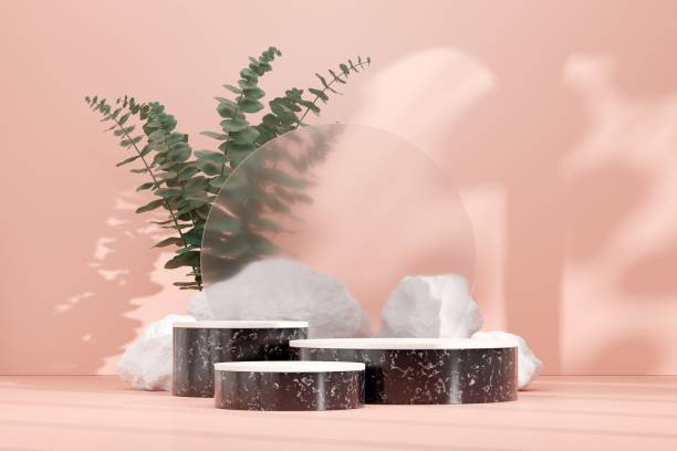 istock 3D illustration of empty space podium display for product, natural background 1459305857
