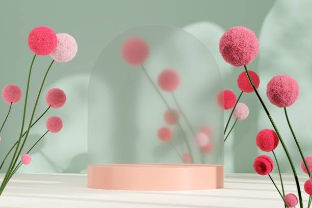 istock 3D illustration of empty space podium display for product, natural background 1459305910
