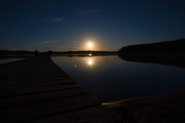 istock Dock and the mirror lake during the sunset 1459307484