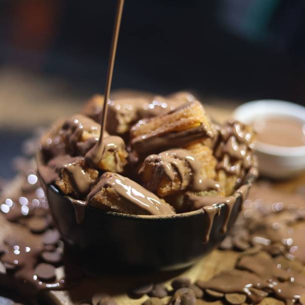 Mini Churro Sticks With Chocolate Ganache - Product Photography
