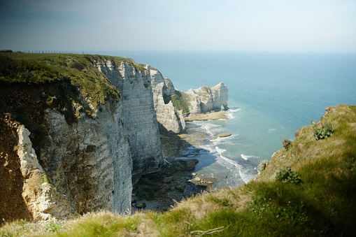 A scenic view of the White Cliffs of Dover in England, the UK