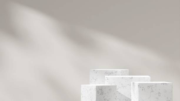 istock 3d rendering of Minimal terrazzo and concrete texture podium steps on gray background 1459309038