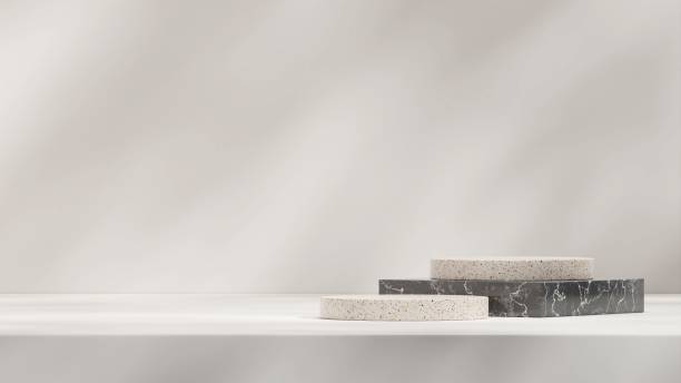 istock 3d rendering of Minimal terrazzo and concrete texture podium steps on gray background 1459309075
