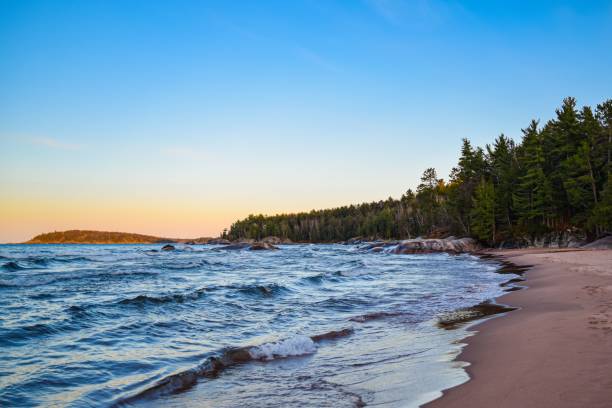 istock Mesmerizing view of a coastline with trees on the background 1459309465