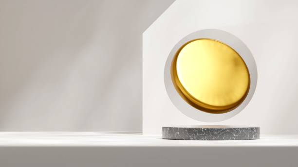 istock LED light over a piece of granite isolated on modern white gray background 1459309898