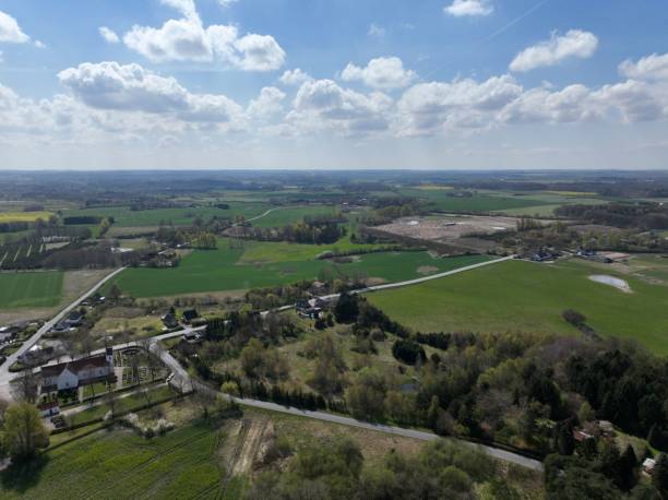 istock Aerial view of fields under the sunlight 1459310508