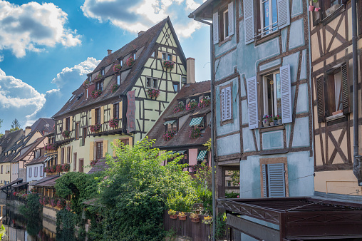 Colmar La Petite Venise street view in the French Alsace during a summer day