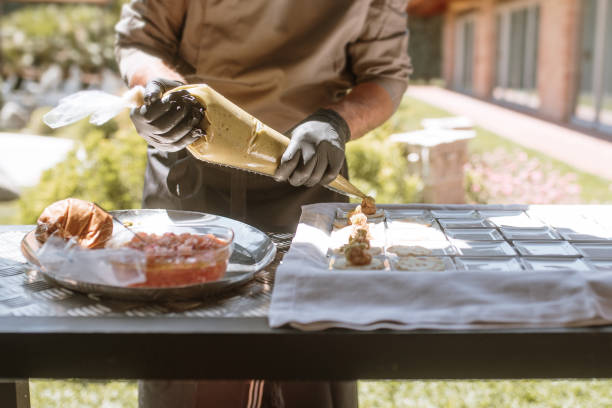 istock Detail of a person making appetizers 1459315971