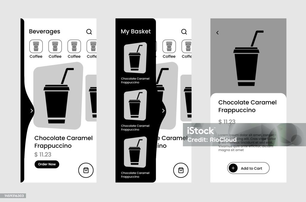 Mobile App Ui Ux Design Wireframes Design Template Vector Stock ...