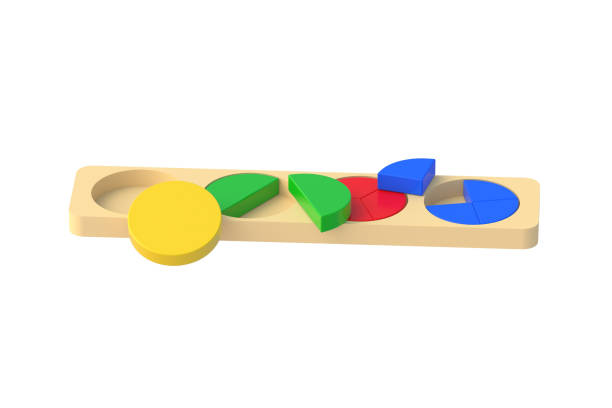 istock Fragmented circles isolated on white background. Educational logic toys. Montessori games. 3d render 1459320929