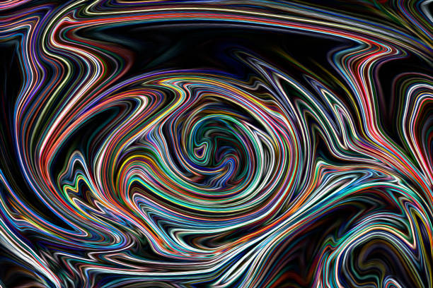 Abstract background of red and other colors with multicolored lines, beautiful abstract background with chaotically arranged lines of different colors