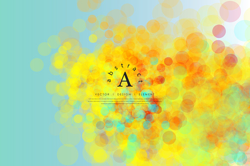 Yellow abstract background with bokeh. Vector illustration