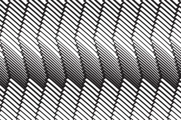 Vector illustration of Abstract black and white op art background