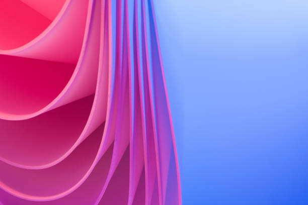 istock Neon abstract curvy shape against the colorful pink background. 1459324190