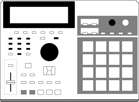 Vector illustration of classic MIDI Production Center sampler AKAI MPC 2000XL