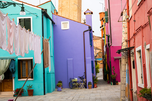 Colorful italian town Burano near Venice, Italy