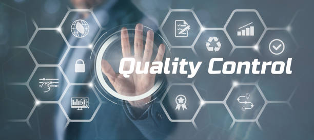 istock Businessman testing quality standards control assurance. Business technology, certification concept. 1459328750