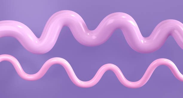 istock Helix line graphic design in purple tones for background work. 3D Rendering 1459329752