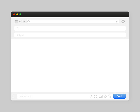 Email Interface Using Mobile New Message Browser Window Email Interface For Mobile Phone Tablet And ...
