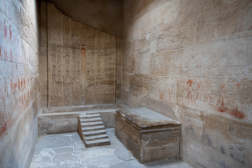 Tomb of Kagemni in the largest mastaba or funerary building in the Teti cemetery in Saqqara. Kagemni was a vizier from the early part of the reign of King Teti of the Sixth Dynasty of Egypt. Kagemni's wife Nebtynubkhet Sesheshet was a King's Daughter and likely the daughter of Teti.
