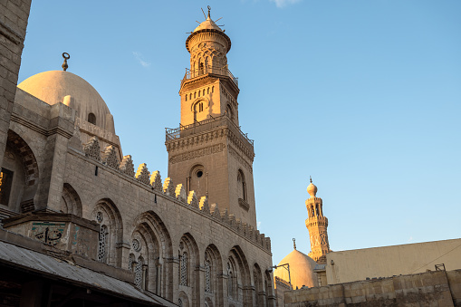 Qalawun complex is a massive pious complex located at Bayn al-Qasrayn on al-Mu'izz in downtown Cairo, Egypt. Built by Sultan al-Mansur Qalawun from 1284 to 1285 including a hospital (bimaristan), a madrasa and mausoleum.