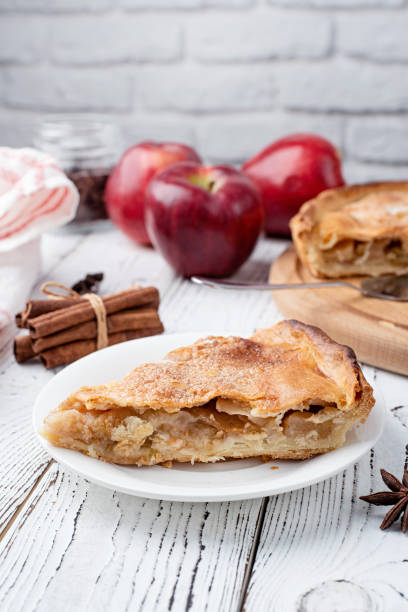 istock Homemade apple pie with fresh red apples 1459340700