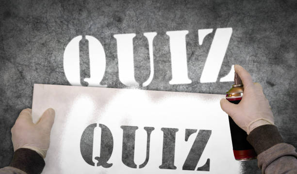istock Quiz spray painted on the brick wall illustration 1459341506
