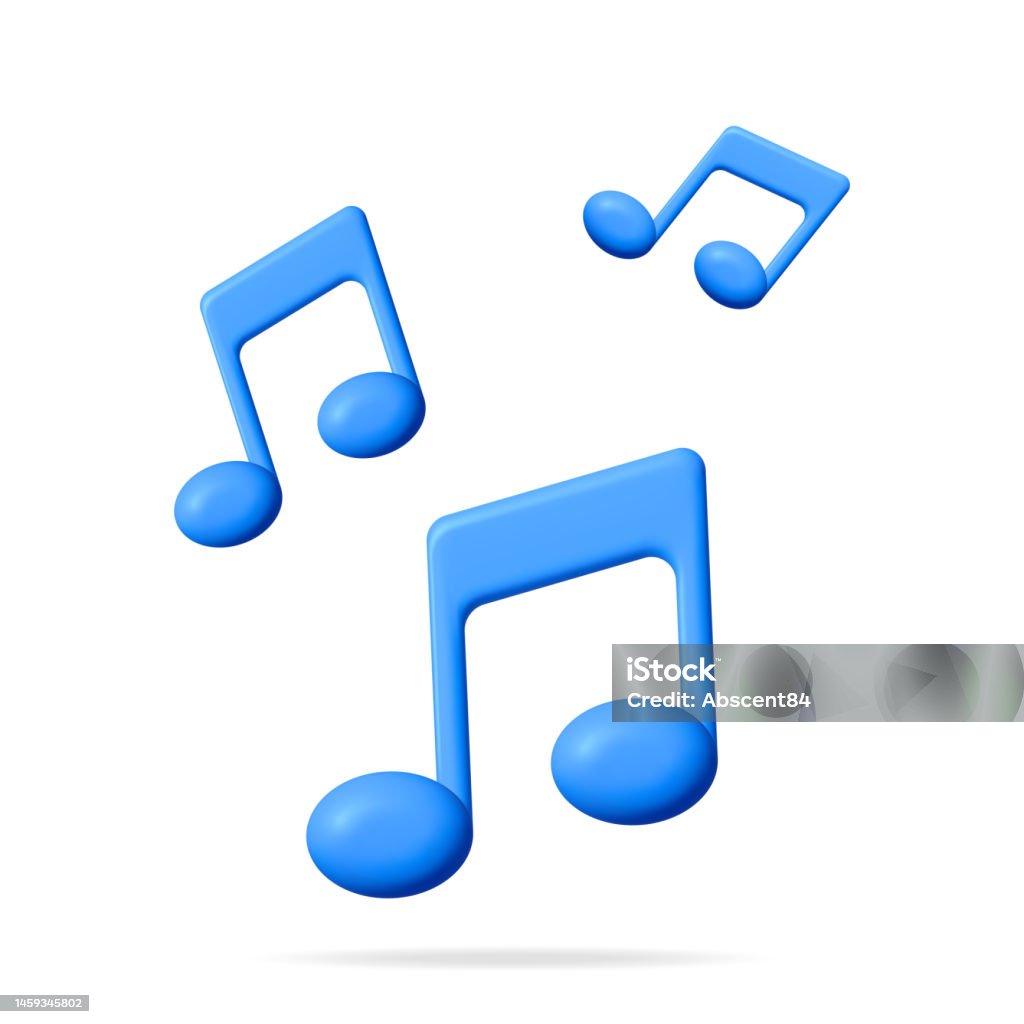 Icono de nota musical 3D aislado en blanco. - arte vectorial de Tridimensional libre de derechos Icono de nota musical 3D aislado en blanco. - arte vectorial de Tridimensional libre de derechos