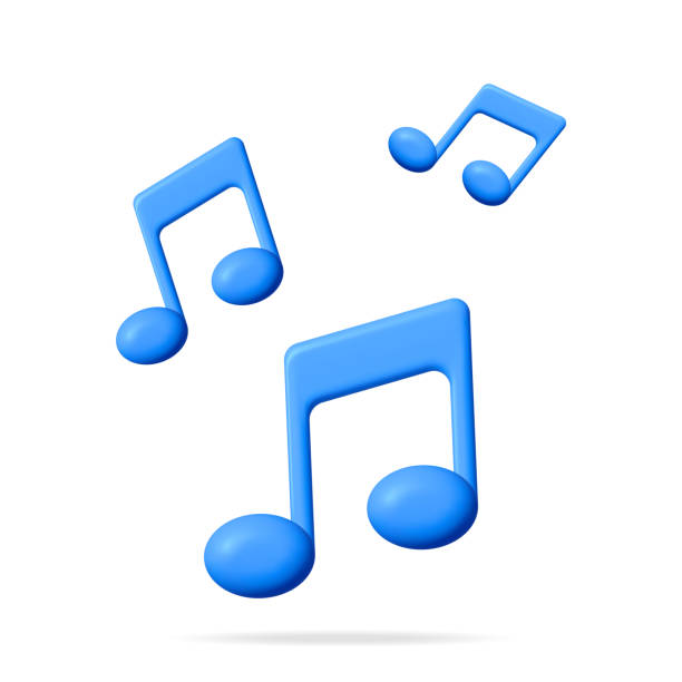 illustrazioni stock, clip art, cartoni animati e icone di tendenza di icona della nota musicale 3d isolata su bianco. - simbolo musicale