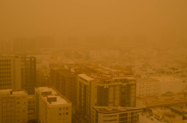 istock City under a dense haze formed by airborne dust. 1459353163