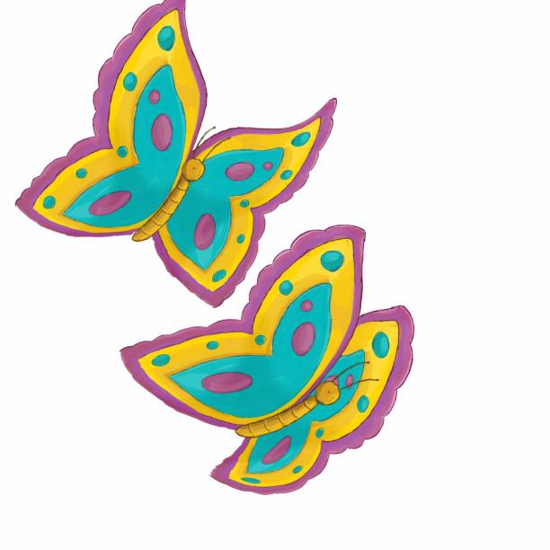 istock Cartoon animal butterfly on white background illustration 1459356439