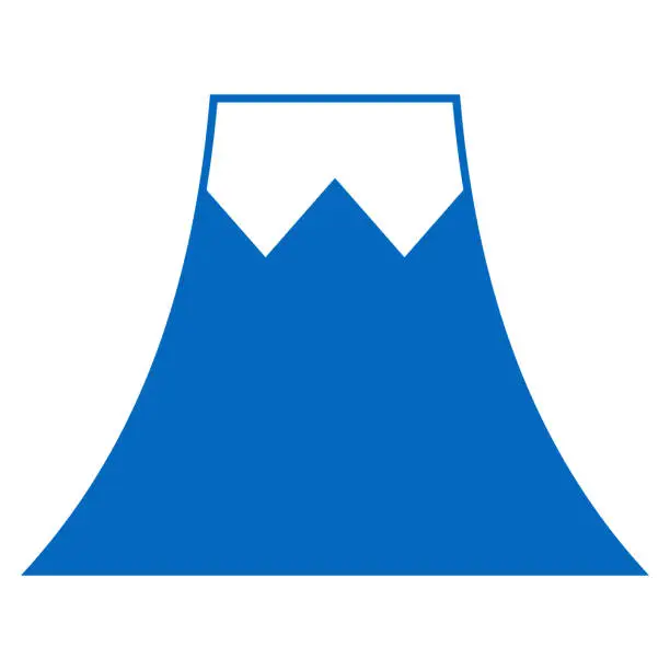 Vector illustration of Logo cartoon mountain fuji, icon blue mountain fuji travel landscape