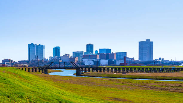 istock Fort Worth panoramic city skyline and buildings over Trinity River 1459363520