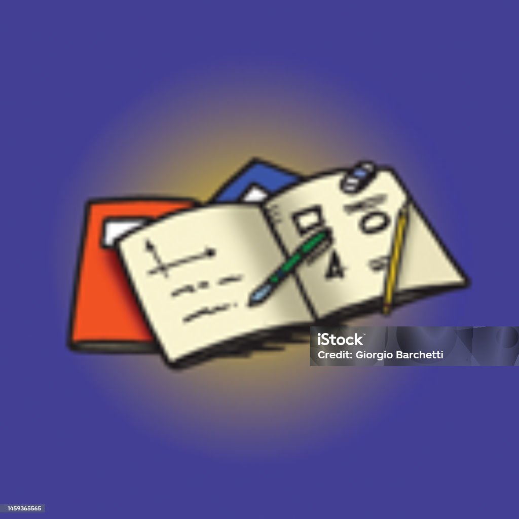 Notebook With Homework Notebooks And Homework Stock Illustration - Download Image Now ...