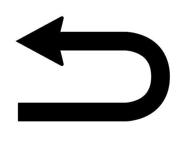 back arrow road sign, traffic