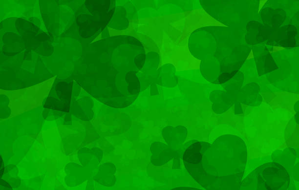 ilustrações de stock, clip art, desenhos animados e ícones de shamrock green st patricks day emerald card clover background holiday backdrop - st patricks day backgrounds clover leaf