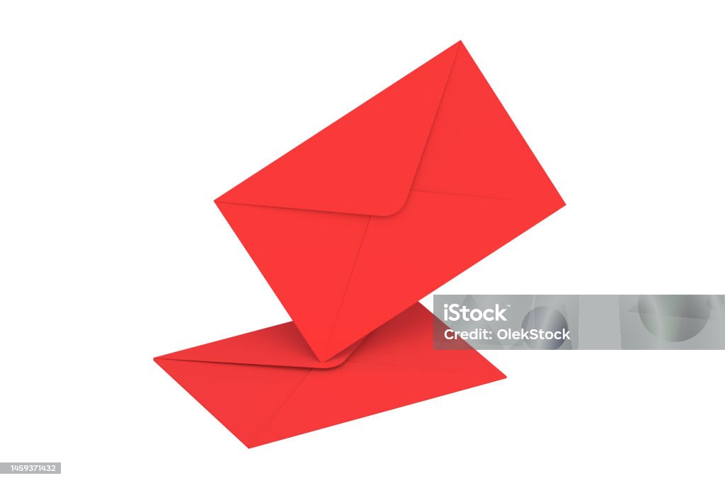 Red Envelope Front Red Envelopes Isolated On White Background 3d Render Stock Photo ...